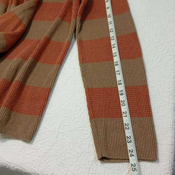 Banana Republic Sweater Mens Striped L Brown & Red 100% Cotton Crewneck - Picture 7 of 9